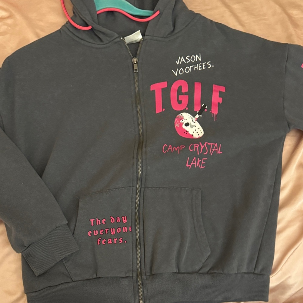Gray Hoodie with Pink Accents